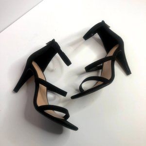 Kelly & Katie Black Velvet Strappy Heels